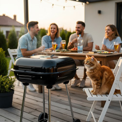 GRILL OGRODOWY WĘGLOWY Z POKRYWĄ VL05 CZARNY VL05-BLACK