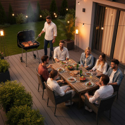 GRILL OGRODOWY WĘGLOWY Z POKRYWĄ VL05 CZARNY VL05-BLACK