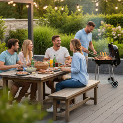 GRILL OGRODOWY WĘGLOWY Z POKRYWĄ VL05 CZARNY VL05-BLACK