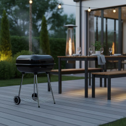 GRILL OGRODOWY WĘGLOWY Z POKRYWĄ VL05 CZARNY VL05-BLACK