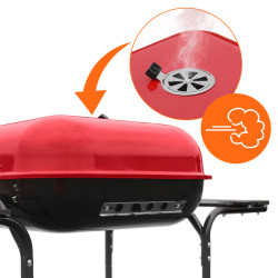 GRILL OGRODOWY WĘGLOWY Z POKRYWĄ VL02 CZERWONO/CZARNY VL02-RED-BLACK