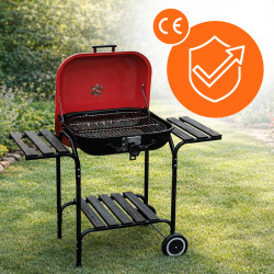 GRILL OGRODOWY WĘGLOWY Z POKRYWĄ VL02 CZERWONO/CZARNY VL02-RED-BLACK
