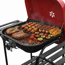 GRILL OGRODOWY WĘGLOWY Z POKRYWĄ VL02 CZERWONO/CZARNY VL02-RED-BLACK