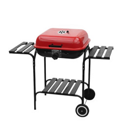 GRILL OGRODOWY WĘGLOWY Z POKRYWĄ VL02 CZERWONO/CZARNY VL02-RED-BLACK