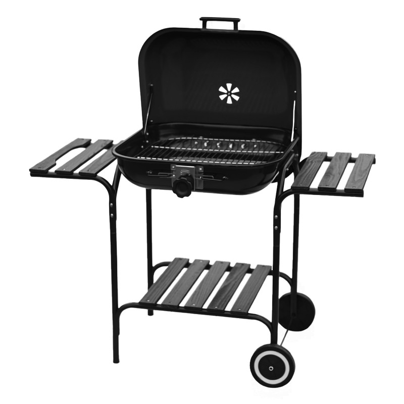 GRILL OGRODOWY WĘGLOWY Z POKRYWĄ VL02 CZARNY VL02-BLACK