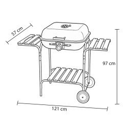 GRILL OGRODOWY WĘGLOWY Z POKRYWĄ VL02 CZARNY VL02-BLACK