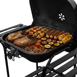 GRILL OGRODOWY WĘGLOWY Z POKRYWĄ VL02 CZARNY VL02-BLACK