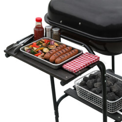 GRILL OGRODOWY WĘGLOWY Z POKRYWĄ VL02 CZARNY VL02-BLACK