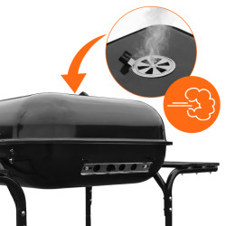 GRILL OGRODOWY WĘGLOWY Z POKRYWĄ VL02 CZARNY VL02-BLACK