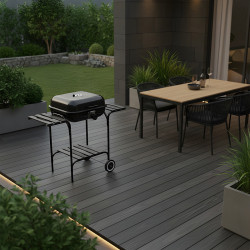 GRILL OGRODOWY WĘGLOWY Z POKRYWĄ VL02 CZARNY VL02-BLACK