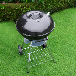 GRILL OGRODOWY WĘGLOWY Z POKRYWĄ OKRĄGŁY VL16 CZARNY VL16-BLACK