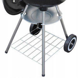 GRILL OGRODOWY WĘGLOWY Z POKRYWĄ OKRĄGŁY VL16 CZARNY VL16-BLACK