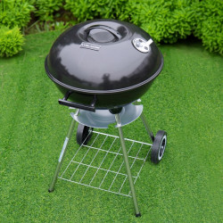 GRILL OGRODOWY WĘGLOWY Z POKRYWĄ OKRĄGŁY VL16 CZARNY VL16-BLACK