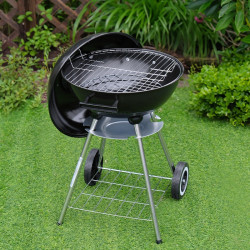 GRILL OGRODOWY WĘGLOWY Z POKRYWĄ OKRĄGŁY VL16 CZARNY VL16-BLACK