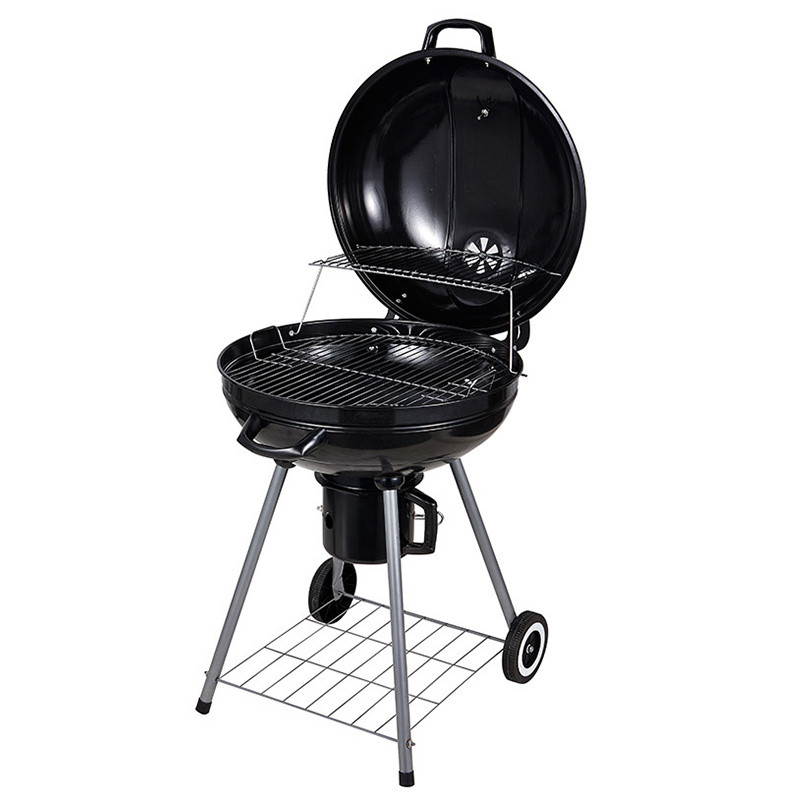 GRILL OGRODOWY WĘGLOWY Z POKRYWĄ OKRĄGŁY VL04 CZARNY VL04-BLACK