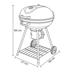 GRILL OGRODOWY WĘGLOWY Z POKRYWĄ OKRĄGŁY VL04 CZARNY VL04-BLACK