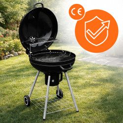 GRILL OGRODOWY WĘGLOWY Z POKRYWĄ OKRĄGŁY VL04 CZARNY VL04-BLACK
