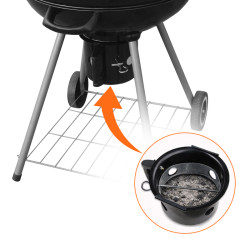 GRILL OGRODOWY WĘGLOWY Z POKRYWĄ OKRĄGŁY VL04 CZARNY VL04-BLACK