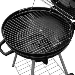GRILL OGRODOWY WĘGLOWY Z POKRYWĄ OKRĄGŁY VL04 CZARNY VL04-BLACK