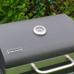 GRILL OGRODOWY WĘGLOWY Z POKRYWĄ I PÓŁKAMI VL14 SZARY VL14-GREY