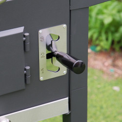 GRILL OGRODOWY WĘGLOWY Z POKRYWĄ I PÓŁKAMI VL14 SZARY VL14-GREY