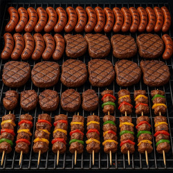 GRILL OGRODOWY WĘGLOWY Z POKRYWĄ I PÓŁKAMI VL14 SZARY VL14-GREY