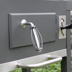 GRILL OGRODOWY WĘGLOWY Z POKRYWĄ I PÓŁKAMI VL14 SZARY VL14-GREY