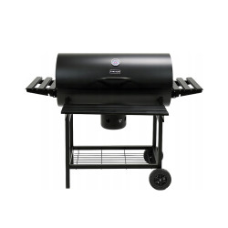 GRILL OGRODOWY WĘGLOWY Z POKRYWĄ I PÓŁKAMI VL09 CZARNY VL09-BLACK
