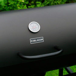 GRILL OGRODOWY WĘGLOWY Z POKRYWĄ I PÓŁKAMI VL09 CZARNY VL09-BLACK