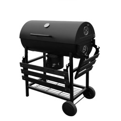 GRILL OGRODOWY WĘGLOWY Z POKRYWĄ I PÓŁKAMI VL03 CZARNY VL03-BLACK