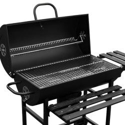 GRILL OGRODOWY WĘGLOWY Z POKRYWĄ I PÓŁKAMI VL03 CZARNY VL03-BLACK