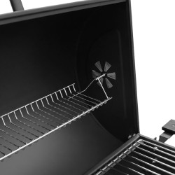 GRILL OGRODOWY WĘGLOWY Z POKRYWĄ I PÓŁKAMI VL03 CZARNY VL03-BLACK