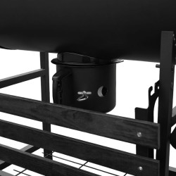 GRILL OGRODOWY WĘGLOWY Z POKRYWĄ I PÓŁKAMI VL03 CZARNY VL03-BLACK