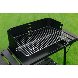 GRILL OGRODOWY WĘGLOWY Z OSŁONĄ I PÓŁKAMI VL06 CZARNY VL06-BLACK