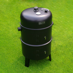 GRILL OGRODOWY WĘGLOWY WĘDZARNIA OGRODOWA Z TERMOMETREM 3W1 VL12 CZARNY VL12-BLACK