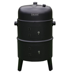 GRILL OGRODOWY WĘGLOWY WĘDZARNIA OGRODOWA Z TERMOMETREM 3W1 VL12 CZARNY VL12-BLACK