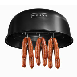 GRILL OGRODOWY WĘGLOWY WĘDZARNIA OGRODOWA Z TERMOMETREM 3W1 VL12 CZARNY VL12-BLACK