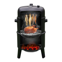 GRILL OGRODOWY WĘGLOWY WĘDZARNIA OGRODOWA Z TERMOMETREM 3W1 VL12 CZARNY VL12-BLACK
