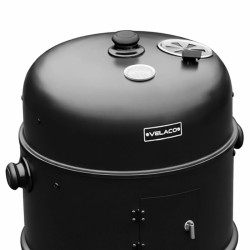 GRILL OGRODOWY WĘGLOWY WĘDZARNIA OGRODOWA Z TERMOMETREM 3W1 VL12 CZARNY VL12-BLACK