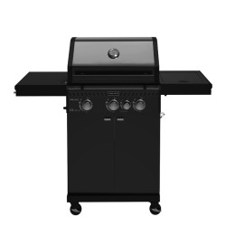 GRILL OGRODOWY GAZOWY Z POKRYWĄ I PÓŁKAMI ZEUS-B CZARNY RUSZT ŻELIWNY ZEUS-B