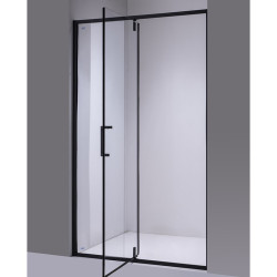 DRZWI PYSZNICOWE UCHYLNE SH08A DO WNĘKI CZARNE 80 CM 6 MM SH08A-BL-80