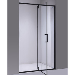 DRZWI PYSZNICOWE UCHYLNE SH08A DO WNĘKI CZARNE 80 CM 6 MM SH08A-BL-80