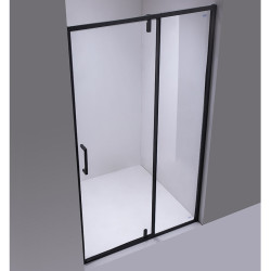 DRZWI PYSZNICOWE UCHYLNE SH08A DO WNĘKI CZARNE 80 CM 6 MM SH08A-BL-80