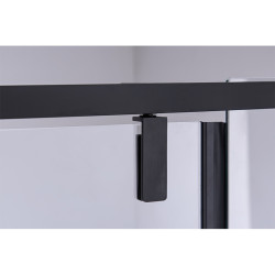 DRZWI PYSZNICOWE UCHYLNE SH08A DO WNĘKI CZARNE 80 CM 6 MM SH08A-BL-80