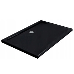 DRZWI PRYSZNICOWE Z BRODZIKIEM SH03D/ST06C CHROM/CZARNY 115-120/120x100 CM 8 MM
