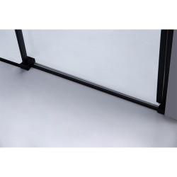 DRZWI PRYSZNICOWE Z BRODZIKIEM SH03D/ST05E CZARNE/BIAŁY 115-120/120x70 CM SH03D-BL+ST05E-WH