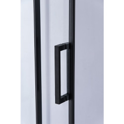 DRZWI PRYSZNICOWE Z BRODZIKIEM SH03D/ST05E CZARNE/BIAŁY 115-120/120x70 CM SH03D-BL+ST05E-WH