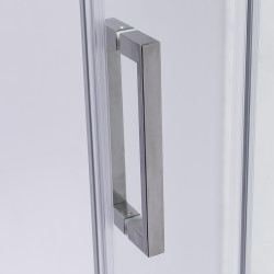 DRZWI PRYSZNICOWE Z BRODZIKIEM SH03D/ST05E CHROM/BIAŁY 115-120/120x70 CM SH03D+ST05E-WH