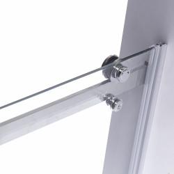 DRZWI PRYSZNICOWE Z BRODZIKIEM SH03D/ST05E CHROM/BIAŁY 115-120/120x70 CM SH03D+ST05E-WH