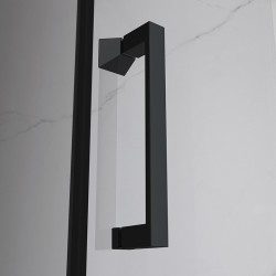 DRZWI PRYSZNICOWE Z BRODZIKIEM SH03D/ST04C CHROM/BIAŁY 115-120/120x90 CM 8 MM
